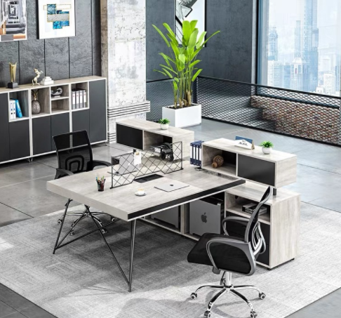 办公桌简约现代双人员工位办公桌椅组合工业风职员财务家具工位桌
