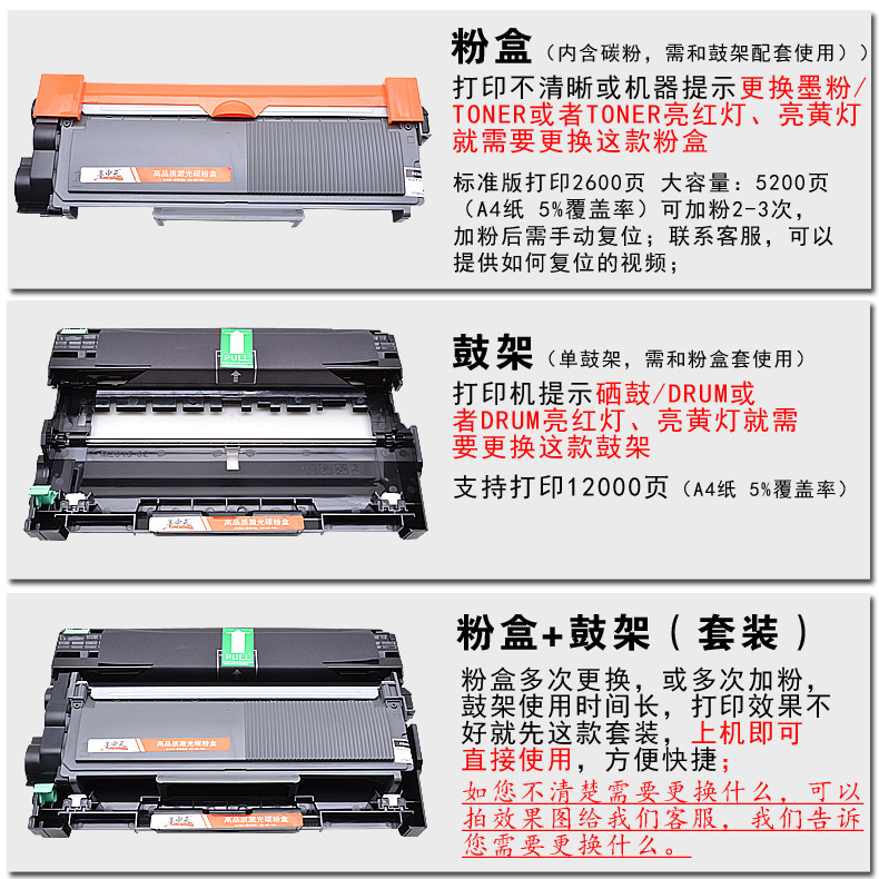 适用兄弟BROTHER MFC-7180dn硒鼓 粉盒 鼓架 成像鼓 晒鼓 碳粉盒