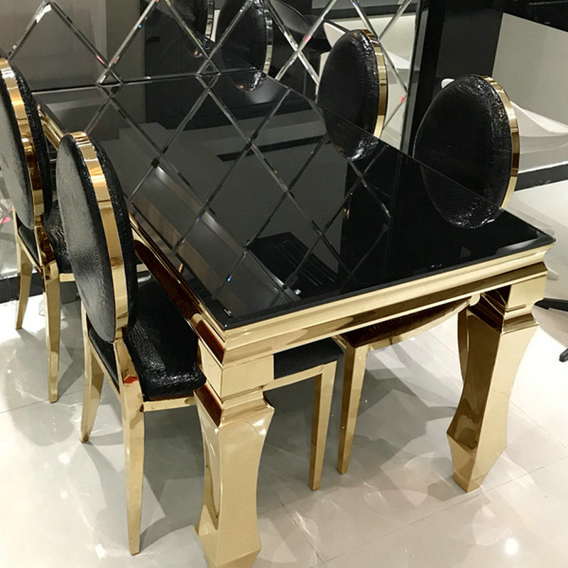 北欧大理石餐桌椅组合现代简约餐桌家用小户型长方形饭桌子