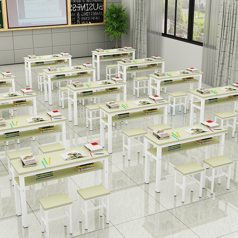 学校学生课桌椅双层课桌辅导班培训桌书法绘画桌书桌双人家用书桌