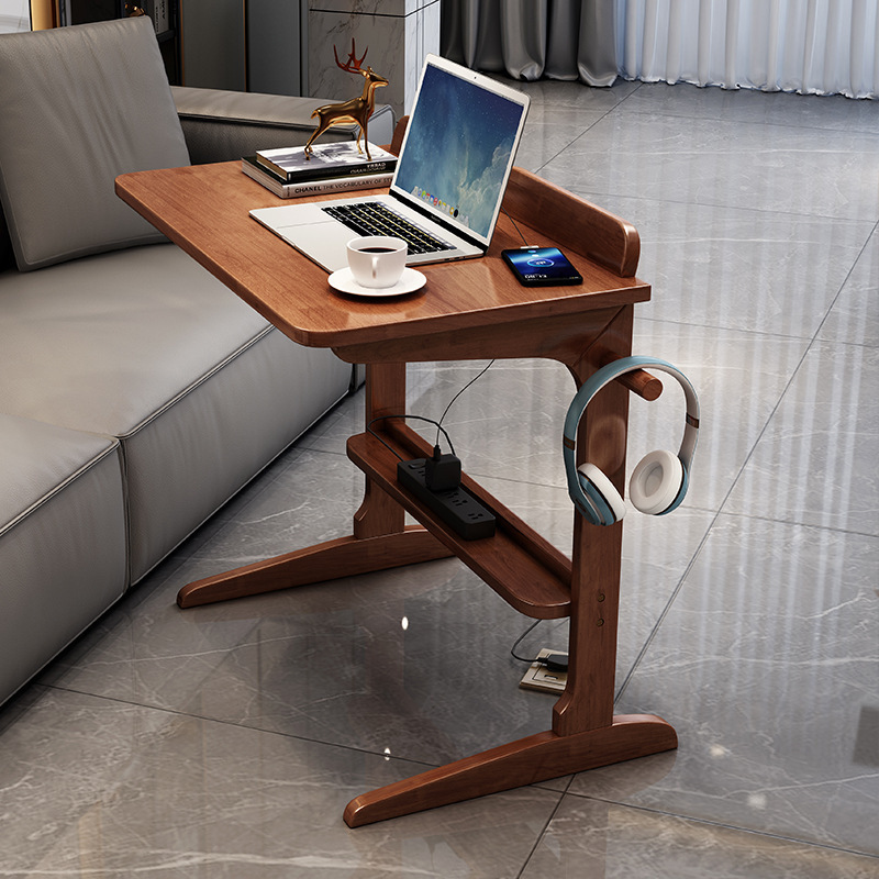 懒人笔记本电脑桌可移动沙发边实木边几卧室床边桌子小型创意书桌