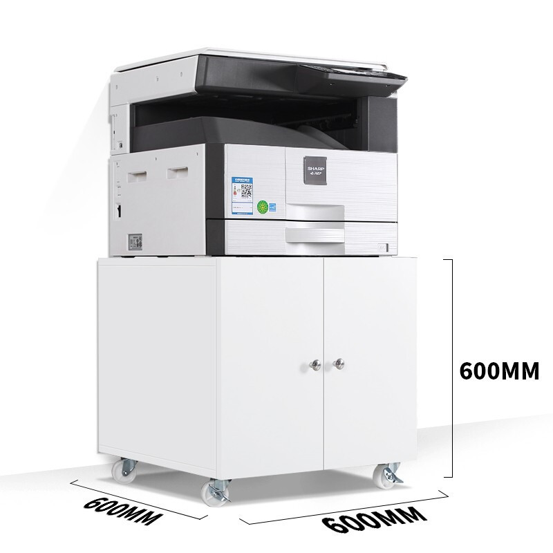 钢制打印机底柜两门自吸式打印机柜可移动式多用打印机柜