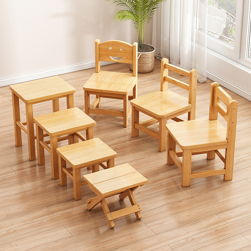 家用实木小凳子现代简约椅子靠背椅矮凳小木凳板凳方凳可叠放板凳