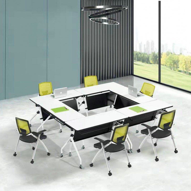 简约会议桌折叠培训桌椅组合移动双人条桌多功能可拼接课桌子批发