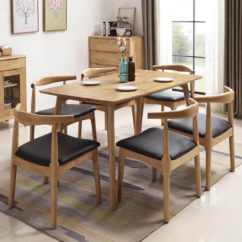 北欧全实木餐桌椅小户型家用餐桌椅现代简约风格餐厅饭店家具