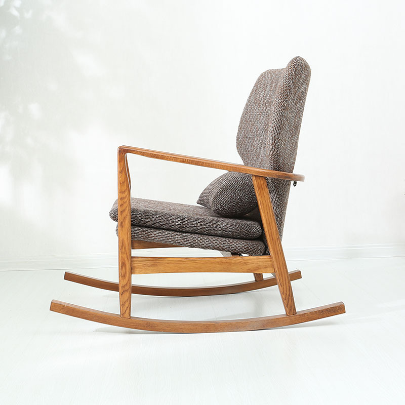 厂家批发北欧实木摇椅橡木阳台椅客厅逍遥椅日式休闲椅一件代发