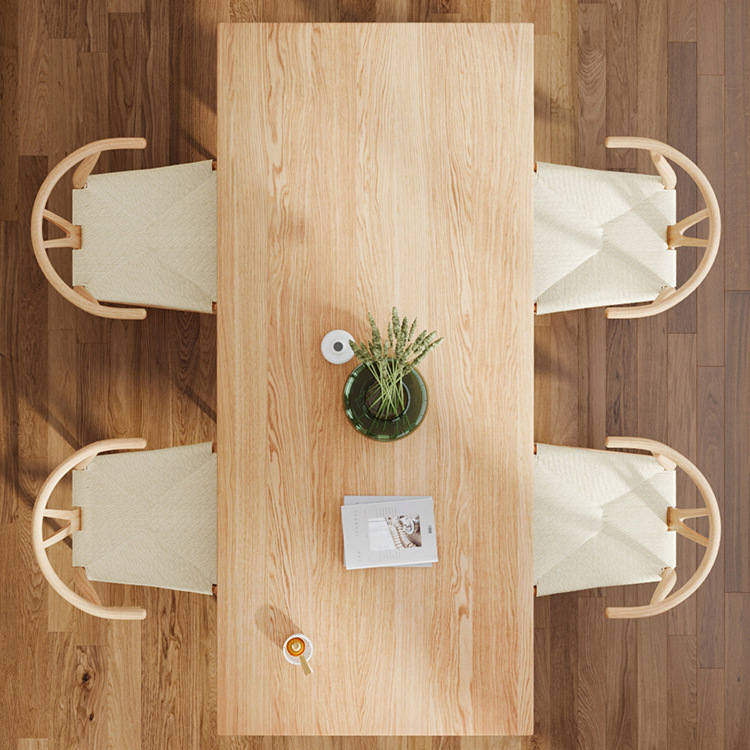 日式纯实木餐桌椅组合客厅现代简约家用长条原木大桌子长方形歺桌