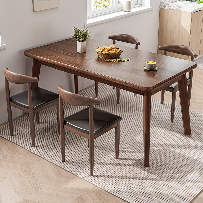 实木餐桌家用小户型吃饭桌子现代简约饭桌租房简易商用餐桌椅组合