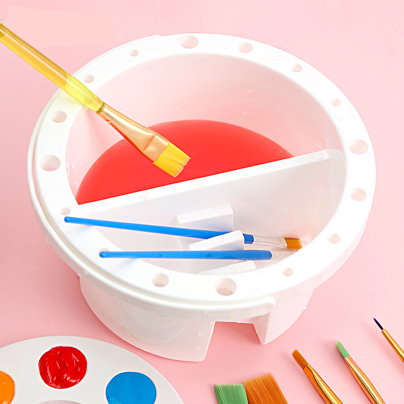 大号洗笔筒儿童涂鸦多功能颜料水桶水彩桶水粉画桶绘画颜料涮笔桶