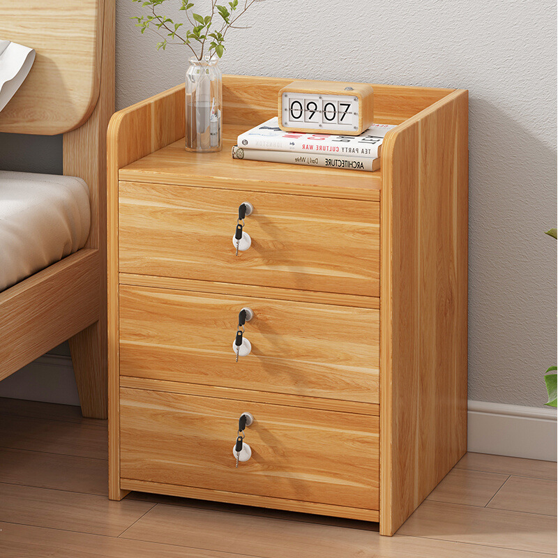 床头柜置物架简约现代北欧卧室小型实木色经济型收纳储物小柜子