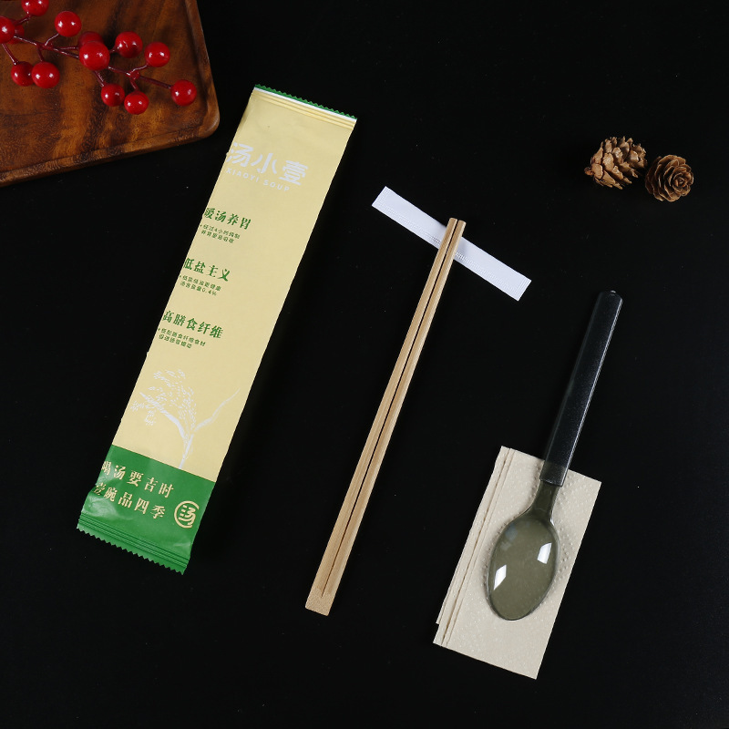 昌昊厂家批发打包外卖筷子一次性筷子四件套餐具四合一可设计搭配