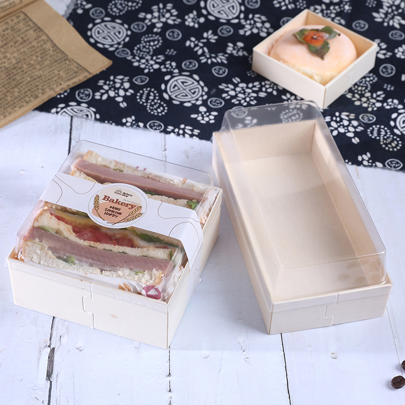 一次性餐盒三明治外卖打包盒可降解一次性饭盒食品级蛋糕 打包盒