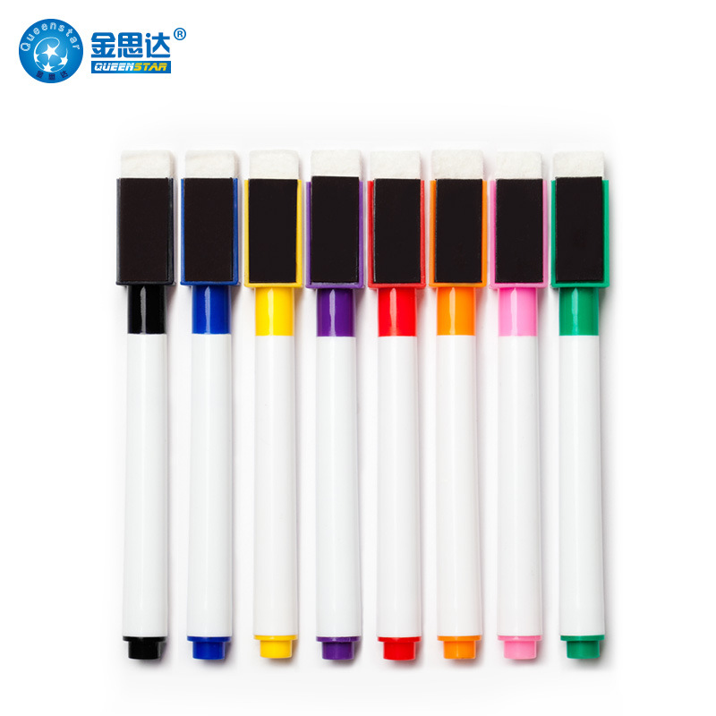 带磁带刷水性可擦白板笔玻璃LED灯板笔可吸可擦液体粉笔可擦笔