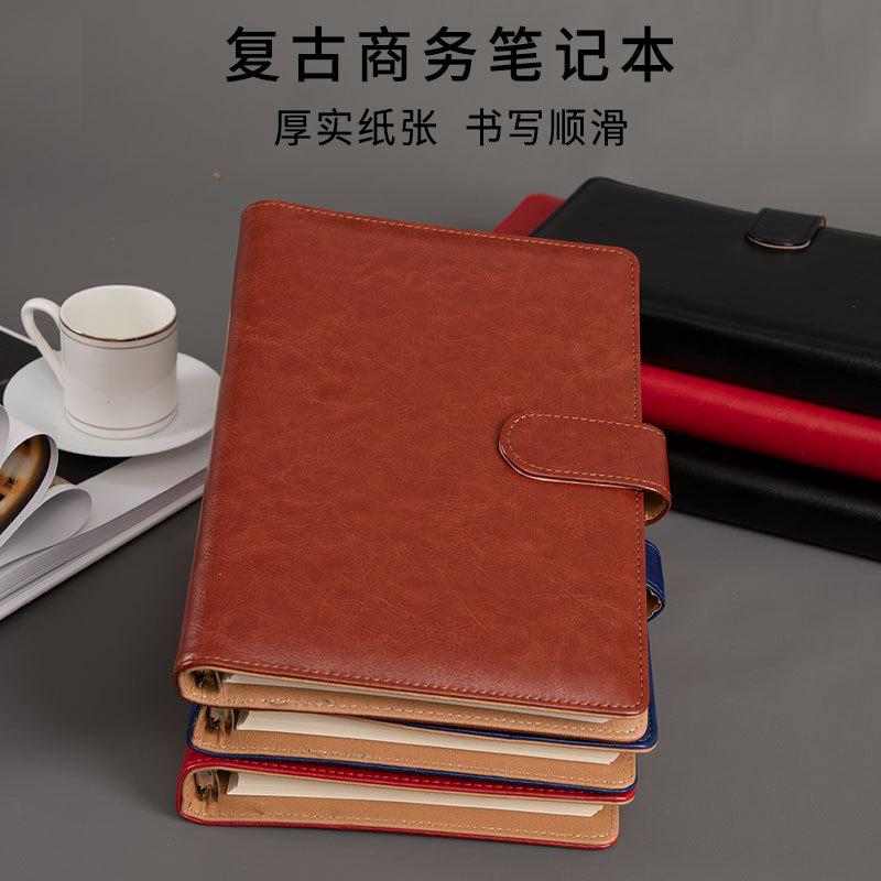 现货批发活页笔记本可印logo可带磁扣工作笔记本子办公会议记录记