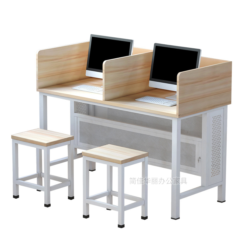 学校机房电脑桌台式单人计算机桌椅微机室语音驾校培训考试电脑桌