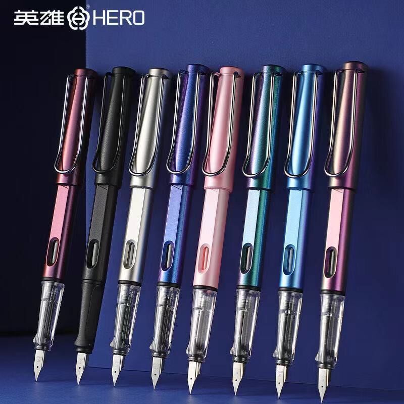 Hero英雄钢笔359正姿学生钢笔练字墨囊钢笔批发礼品钢笔送6个墨囊