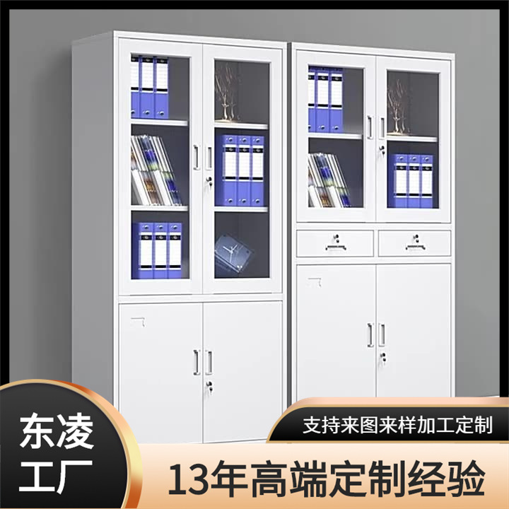 钢制铁皮文件柜带锁档案柜资料柜凭证柜办公室收纳柜矮柜储物柜子