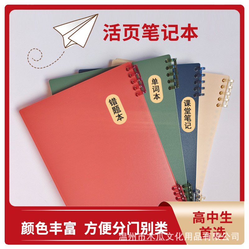复古四色可拆卸笔记本线圈学生记事本学习办公文具记事本笔记本
