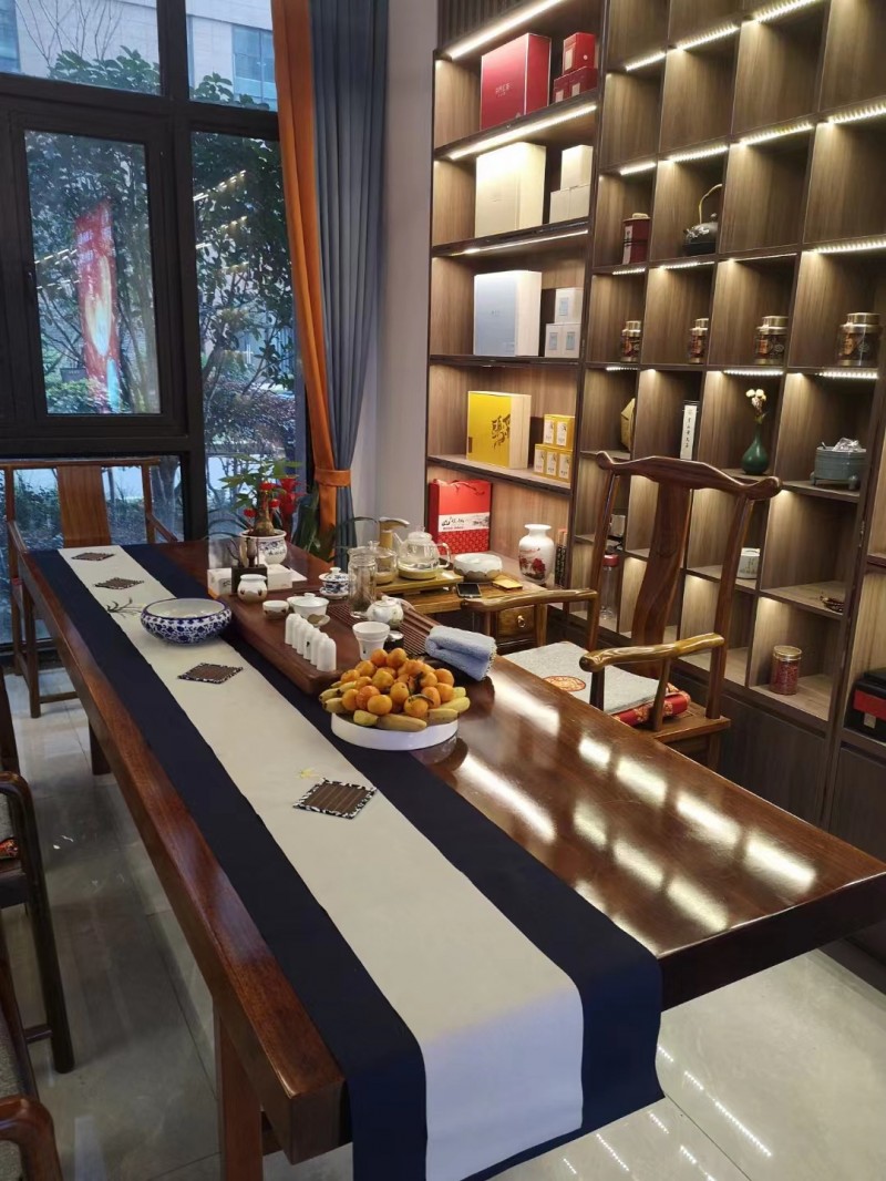 合肥厂家实体店茶业货架陈列架 多层茶叶展示柜钢木结合烟货柜