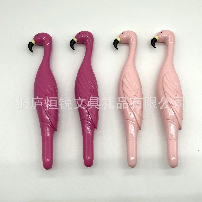 厂家生产创意火烈鸟造型圆珠笔日韩礼品logo印制促销学生趣味玩具