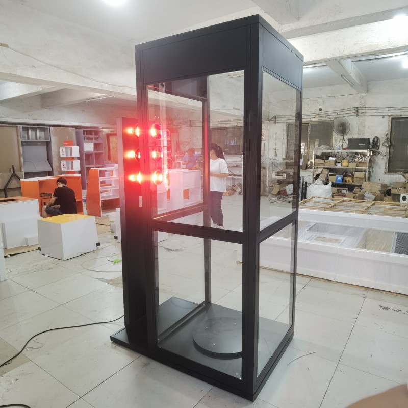 厂家直销铁质太阳膜旋转体验展示柜