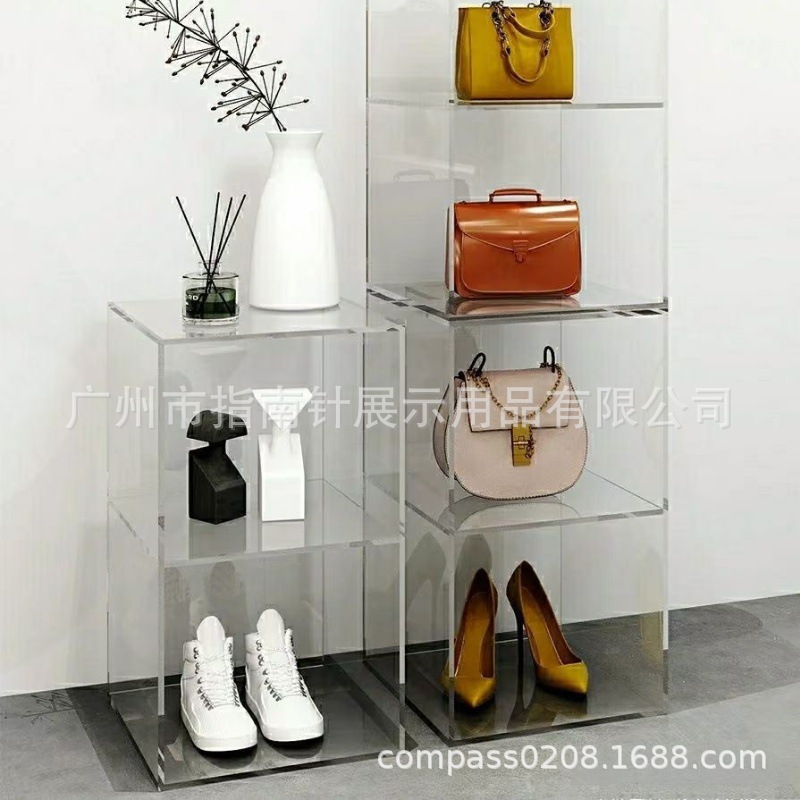 亚克力陈列架 包包鞋子展示架 服装店橱窗置物架 多层透明展示柜