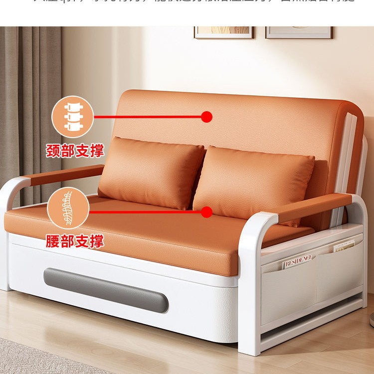 单人沙发床折叠两用新款客厅折叠床小户型阳台多功能伸缩床猫抓皮