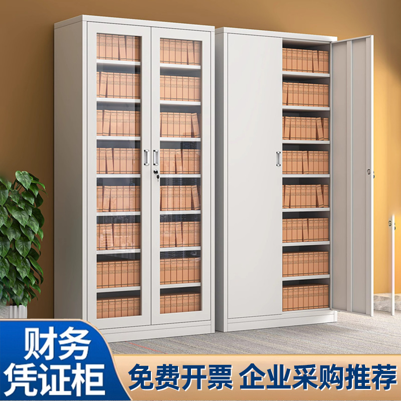 财务凭证柜文件柜办公室档案柜资料柜通玻分层会计专用铁皮储物柜