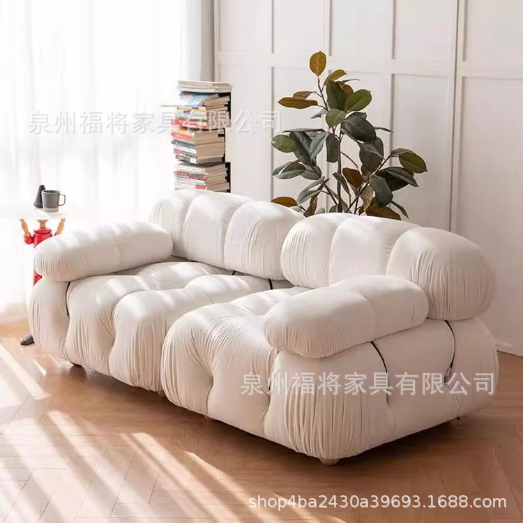 新款现代简约马卡龙色组合沙发酒店公寓床设计师款移动多功能沙发