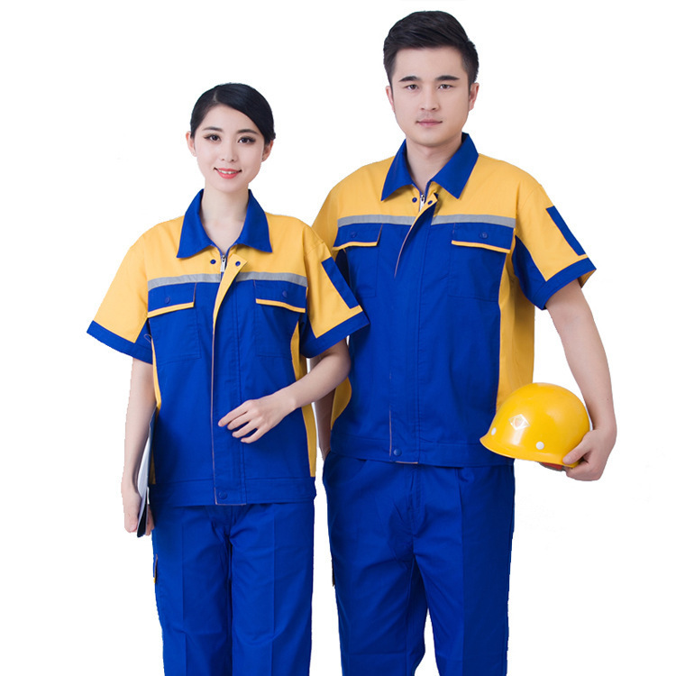 现货工作服套装 夏季短袖耐磨劳保服 工厂制服工地装修服
