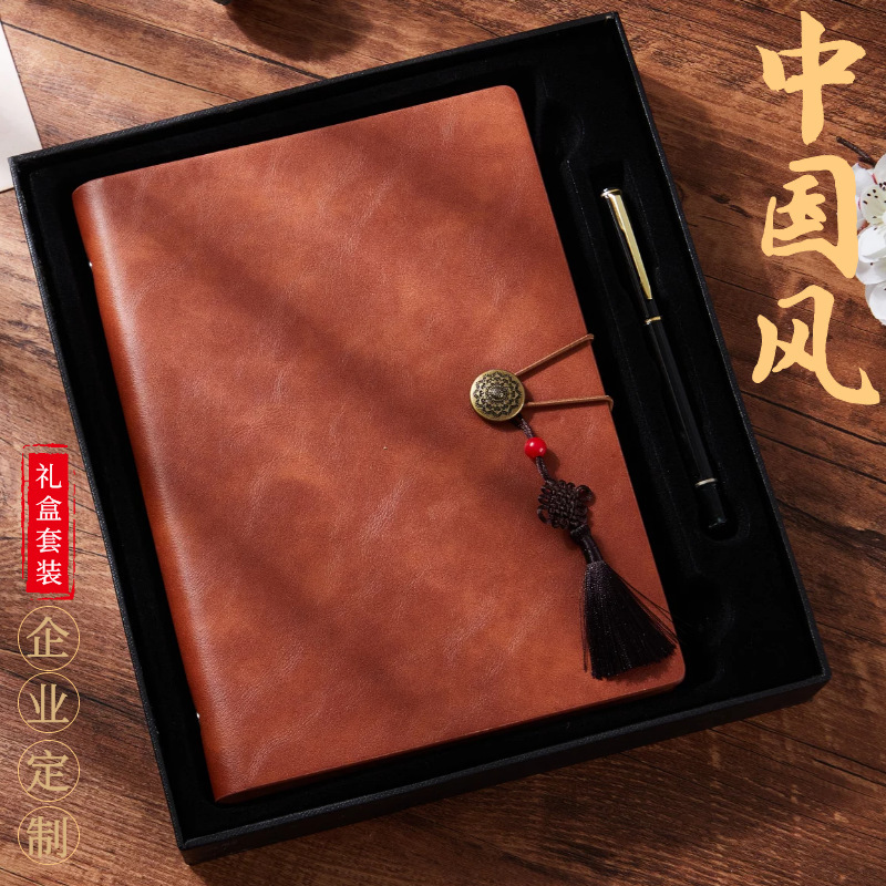 中国风活页笔记本子a5商务记事本6孔可拆卸活页夹复古手账本定制