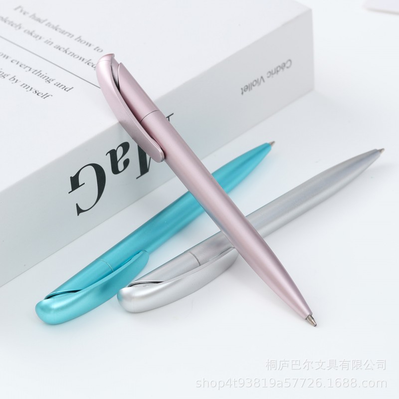 透明杆喷漆彩杆按动圆珠笔印刷logo广告笔办公文具礼品笔工厂直销