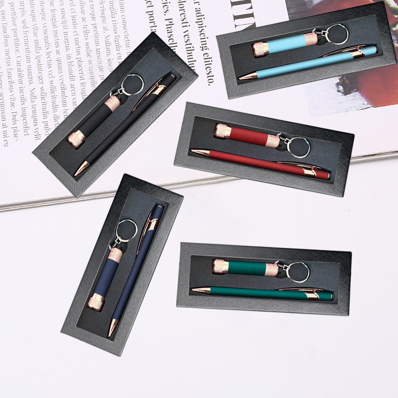 新款美极笔手电筒套装金属玫瑰金喷胶圆珠笔迷你手电筒触控礼品笔