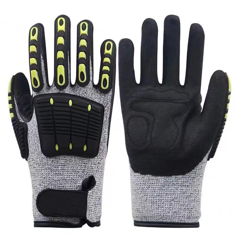 TPR防切割机械防震手套 救援手套防滑防刺 耐磨减震机械手套