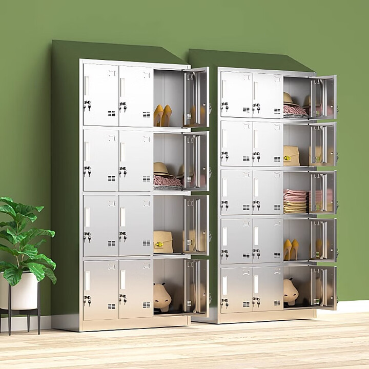 不锈钢斜顶更衣柜食品厂净化车间员工紫外线消毒浴室换衣储物柜子