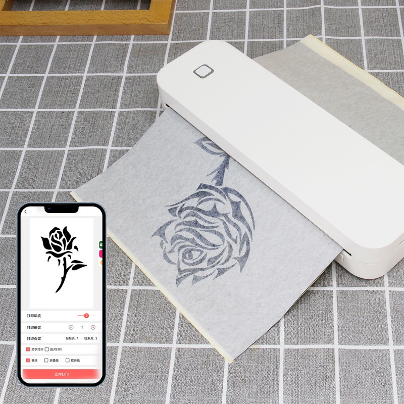 跨境热敏A4便携手持蓝牙无线打印机办公文件专用贺卡纹身刺青图案