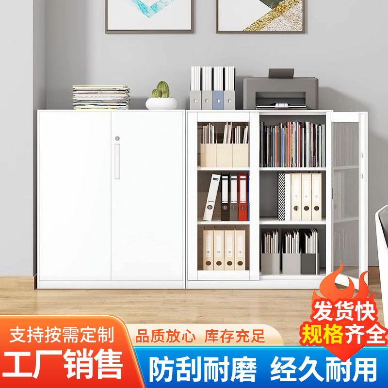 矮柜 办公室钢制文件柜带锁 财务凭证档案收纳柜 铁皮落地资料柜