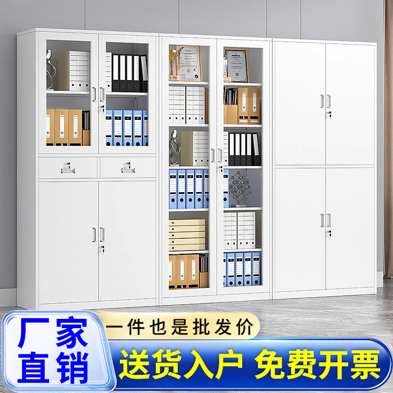 钢制文件柜办公室铁皮柜子资料柜档案柜带锁储物柜矮柜财务凭证柜