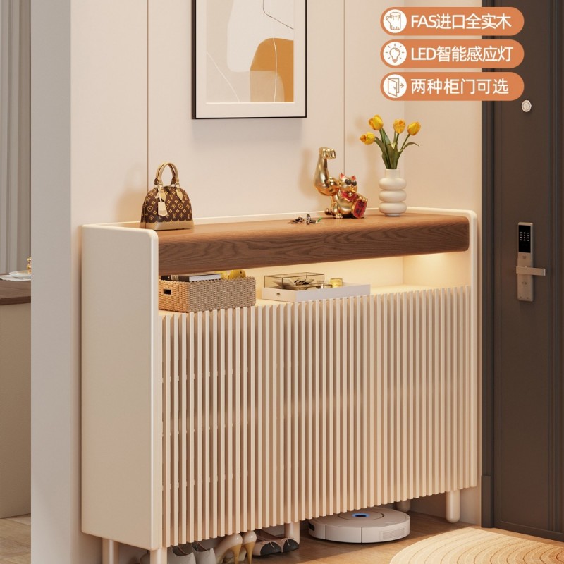 大容量实木鞋柜门外走廊用2026新款高级感室内门厅入户玄关柜透气