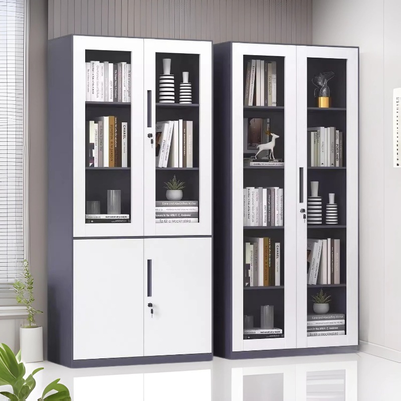 钢制拆装文件柜窄边铁皮资料柜办公室档案柜带锁财务凭证柜储物柜