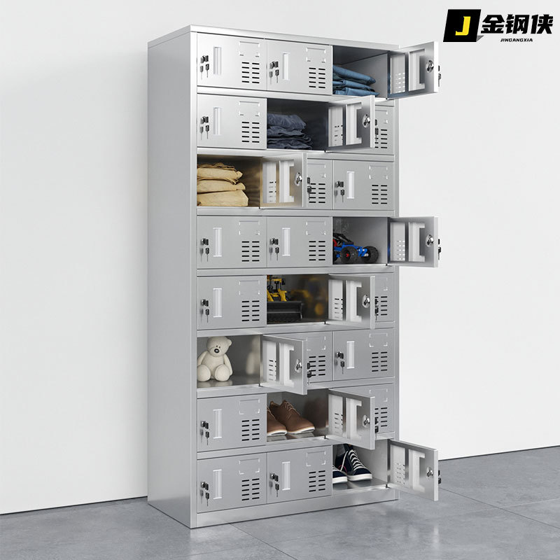 304不锈钢碗柜食堂餐具柜带锁餐盘柜工厂餐厅饭盒收纳存放柜钢制