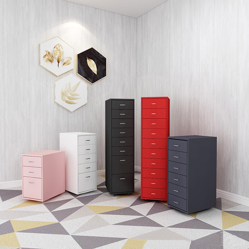 办公室桌下海尔默多斗矮柜移动多层收纳储物柜床头抽屉置物夹缝柜