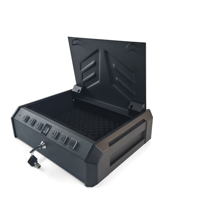 家用便携式车载枪盒亚马逊保险箱指纹密码小型迷你保险柜手枪盒