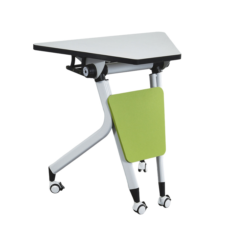 旋钮折叠培训室桌椅可自由移动会议室多功能长条桌简约现代六边桌