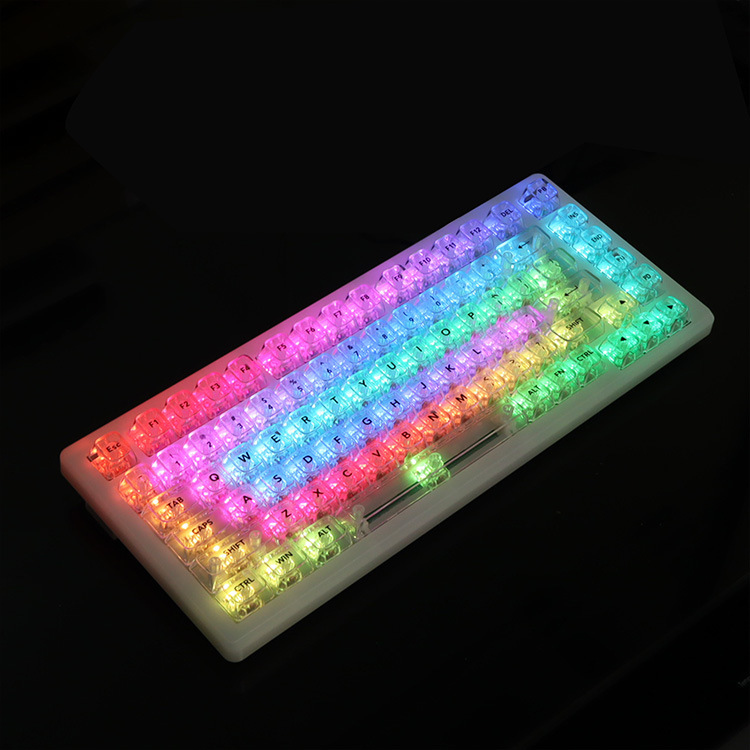 OEM高度汉白玉球帽PC全透wooting红色透明键帽61 75 98机械键盘帽