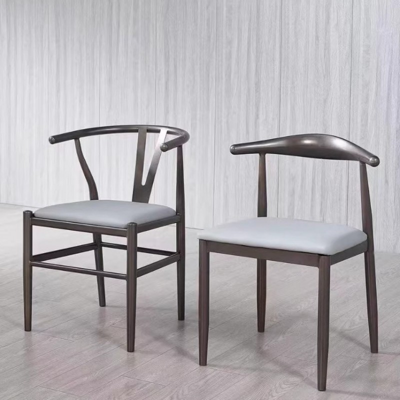 铁艺北欧茶椅现代轻奢新中式主人客人椅酒店接待椅不锈钢设计师椅