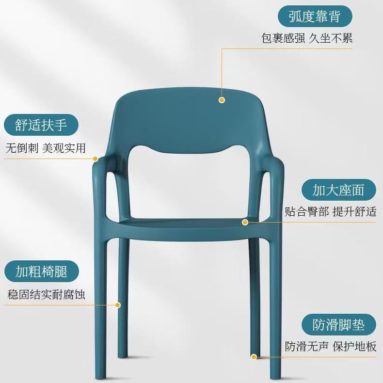 塑料椅子批发家用餐桌椅可叠放靠背凳子PP椅厂家直供收纳现代简约