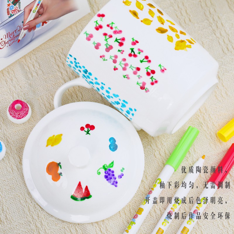 广纳陶瓷彩绘马克笔玻璃绘画笔防水不掉色纤维笔尖环保彩色笔6660