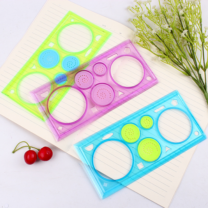 魔幻万花尺套装学生绘画手抄报模板绘图多功能画画用百变直尺批发