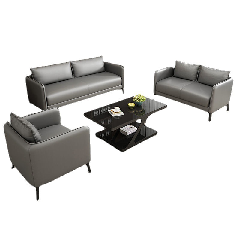 福州办公沙发商务接待沙发简约现代会客三人位办公室沙发茶几组合